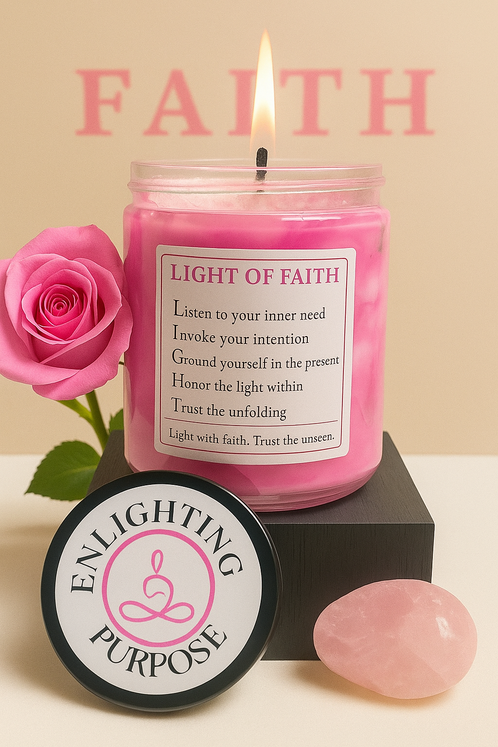 Light of Faith – Handcrafted Candle for Trust and Inner Peace (8 oz or 4 oz)