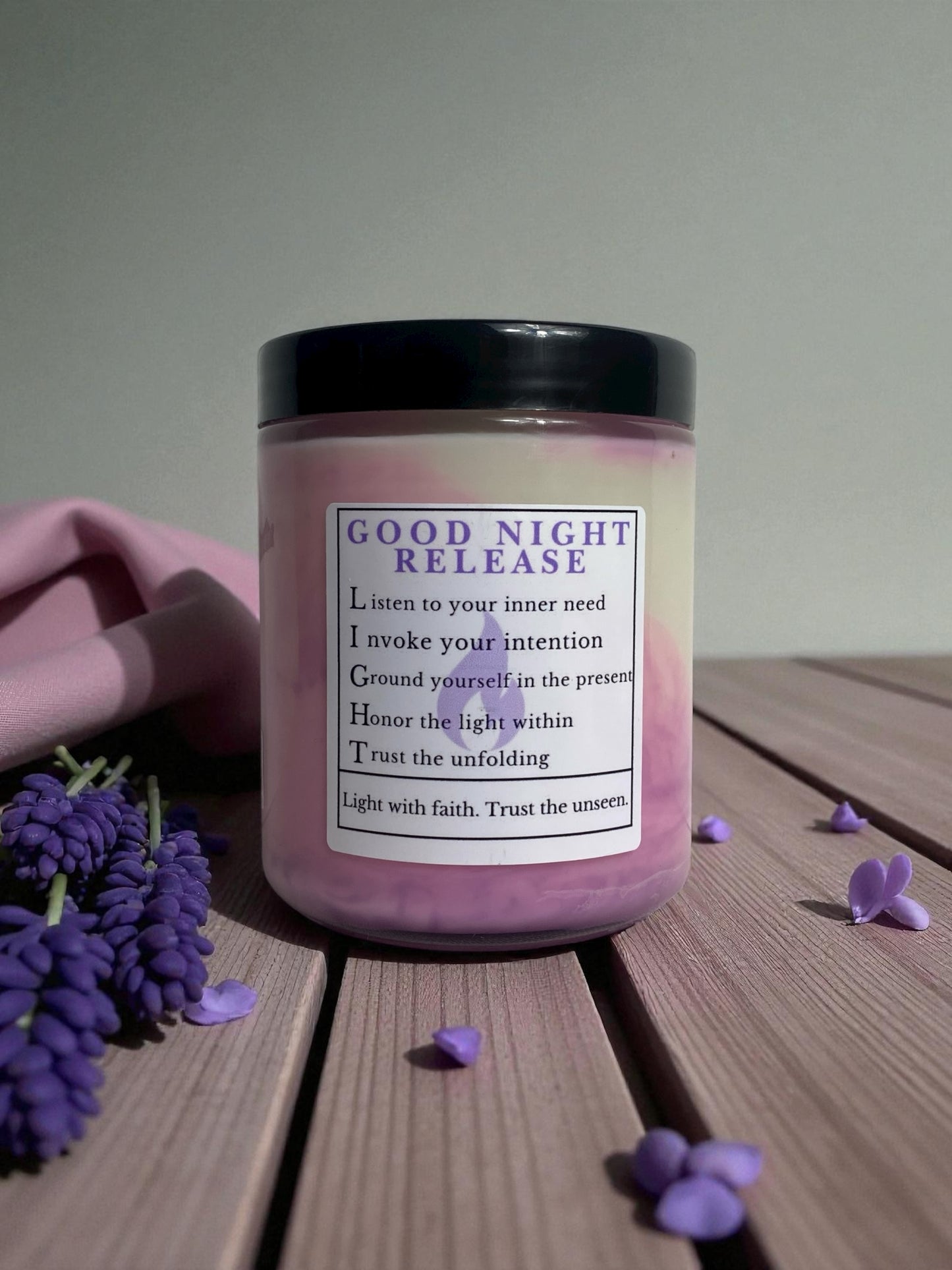 Good Night Release – Handcrafted Candle for Rest, Renewal & Inner Peace (8 oz or 4 oz)