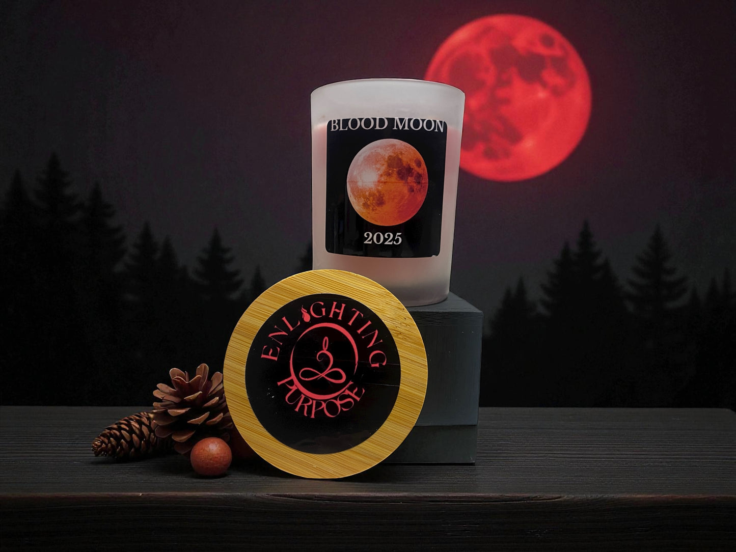 Blood Moon Candle – Transformation, Shadow Work &amp; Power (8 oz)