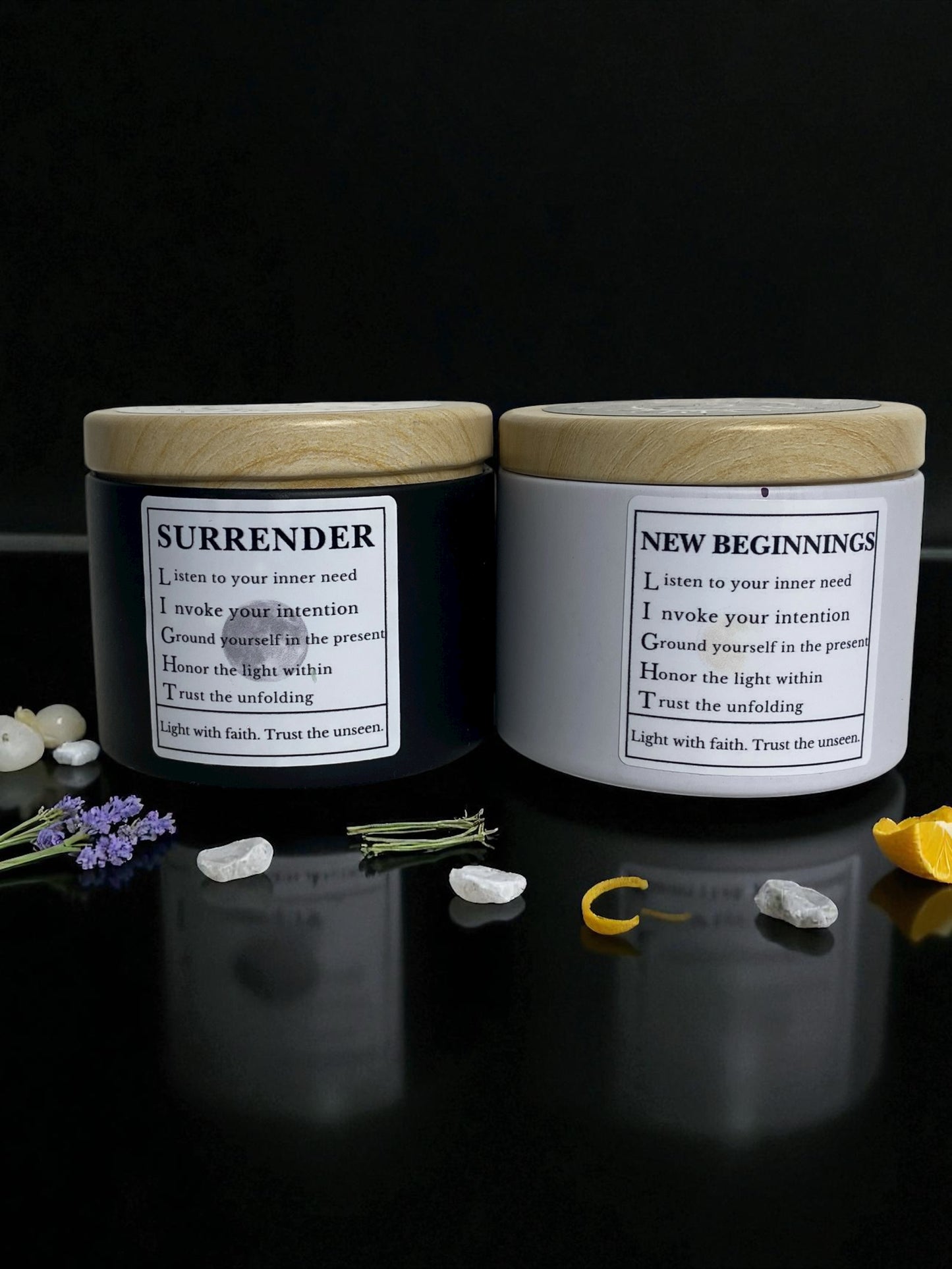 Lunar Duo – Surrender & New Beginnings Candle Set (2 x 4 oz)