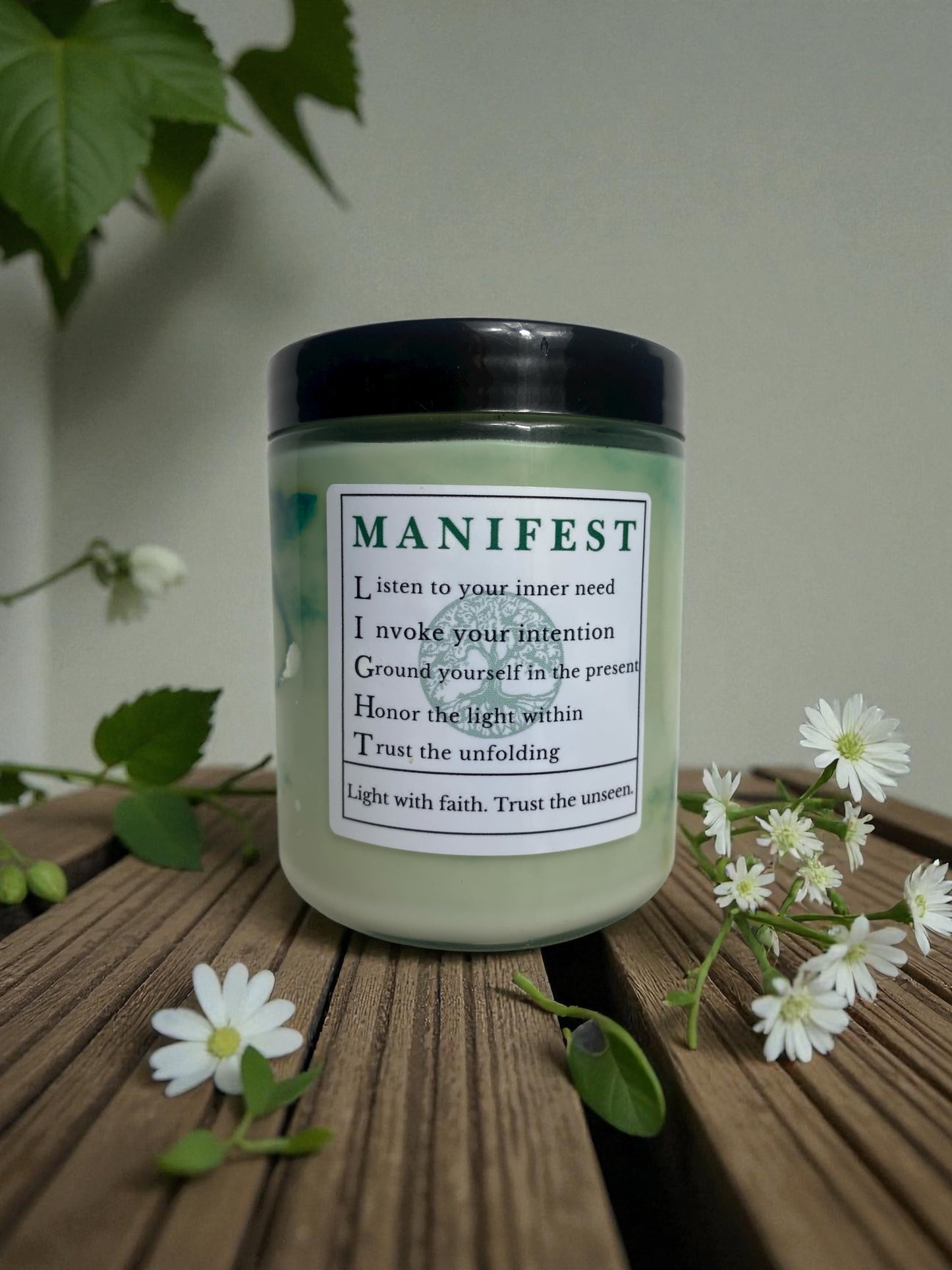 Manifest – Handcrafted Candle for Growth, Abundance & Clarity (8 oz or 4 oz)