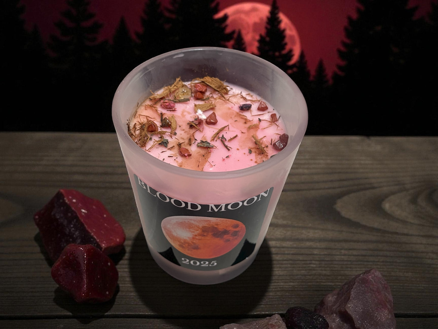 Blood Moon Candle – Transformation, Shadow Work &amp; Power (8 oz)