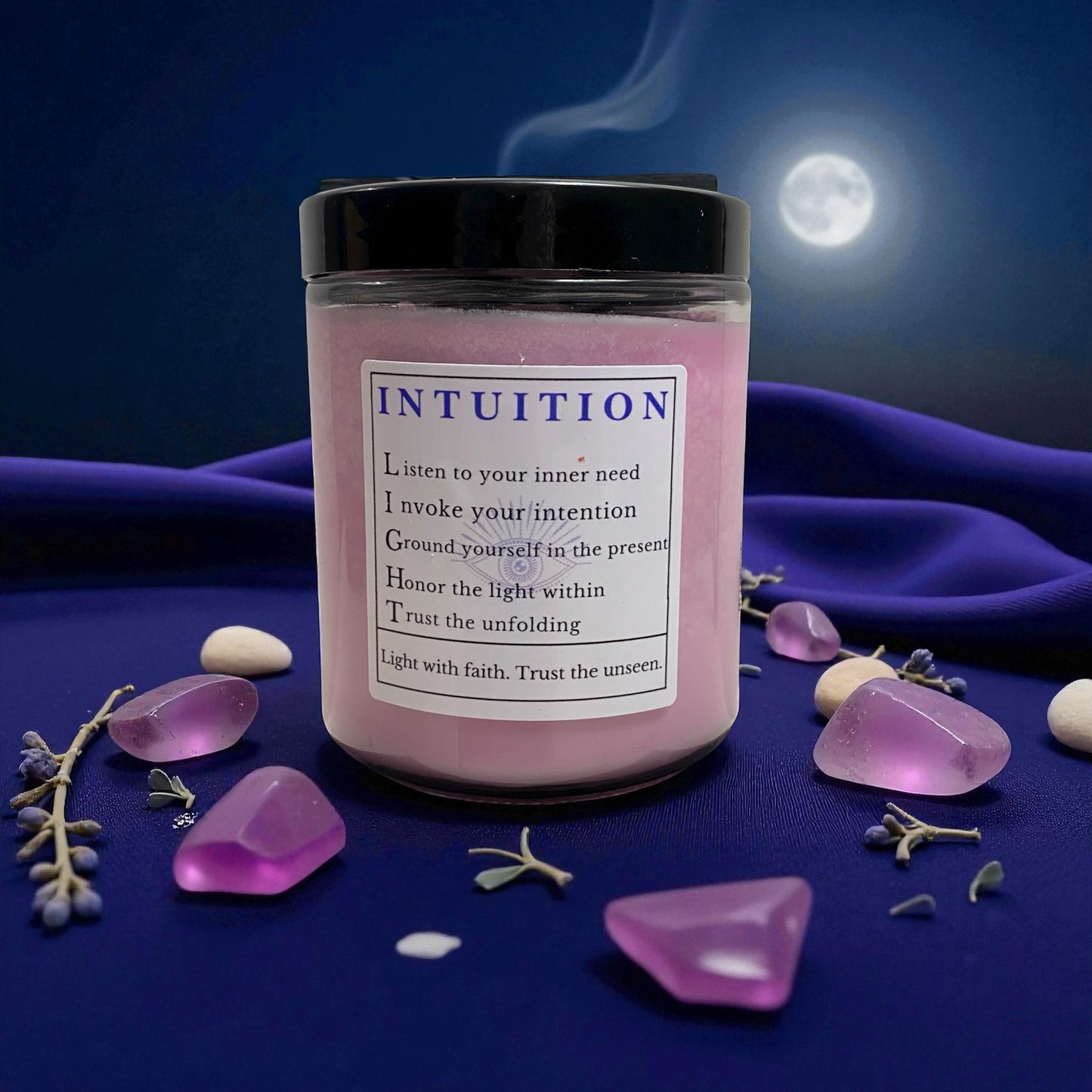 Intuition Candle – Inner Wisdom & Third Eye Awakening (4 oz / 8 oz)